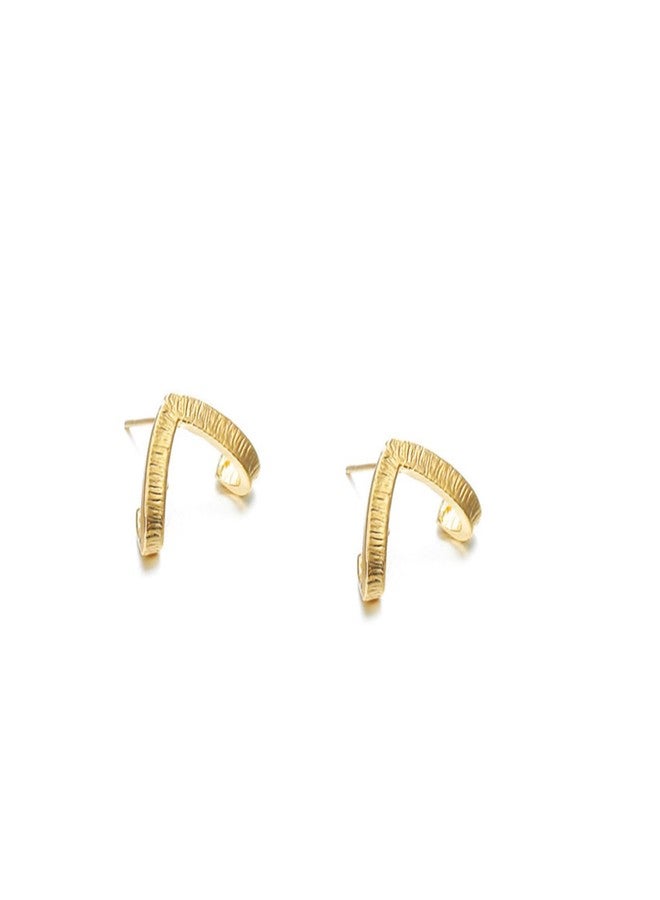 IRCOMULTI Minimalist Geometric Stud Earrings Gold Claw Studs V Shape Cuff Stud Earring Geometric Triangle Earrings Jewelry for Women - Image 4
